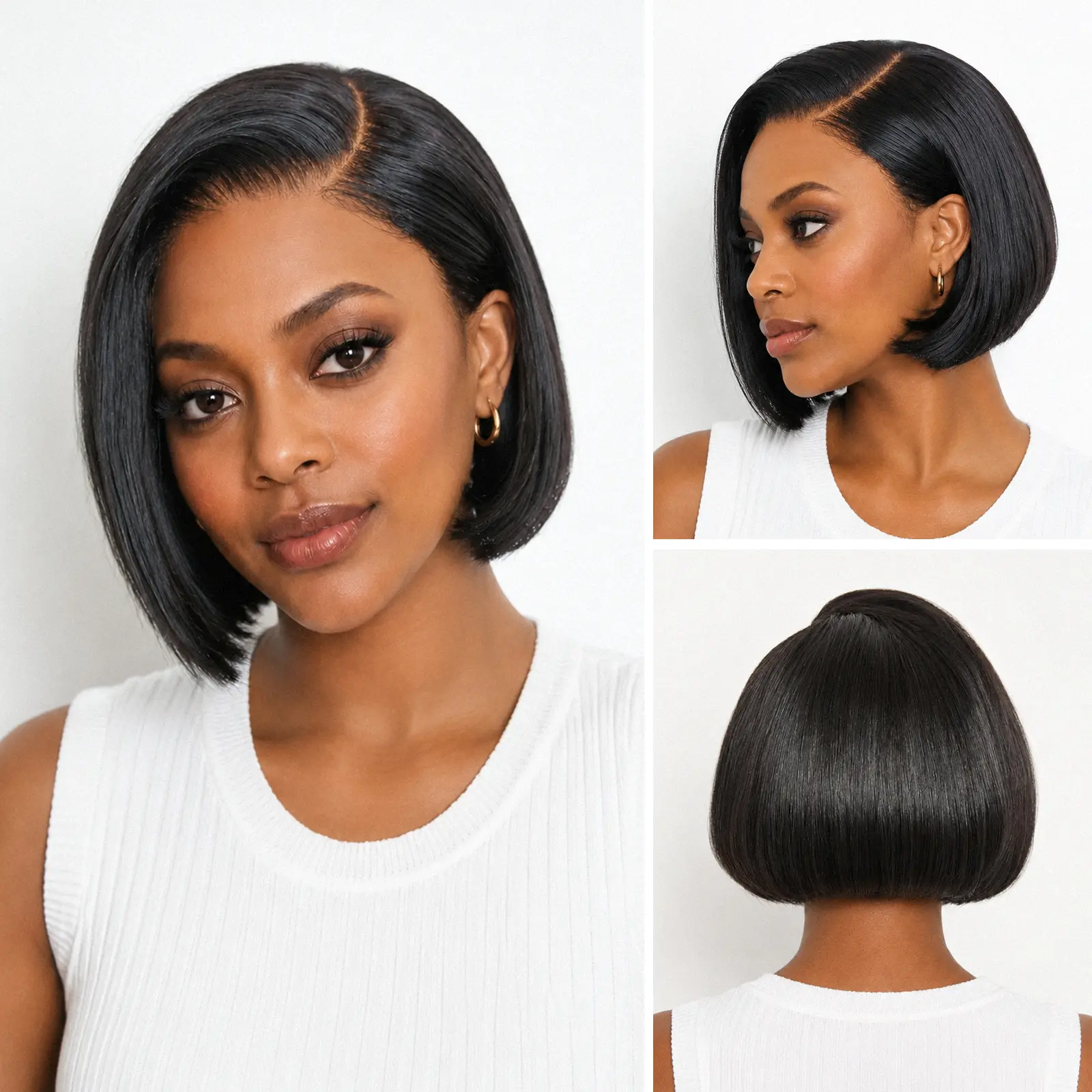 LUVME Ear-Tuck-Friendly Bob Glueless Short Wig All-Day Comfort™ T-Part Put-On-and-Go LUVME Ear-Tuck-Friendly Bob Glueless Short Wig All-Day Comfort™ T-Part Put-On-and-Go