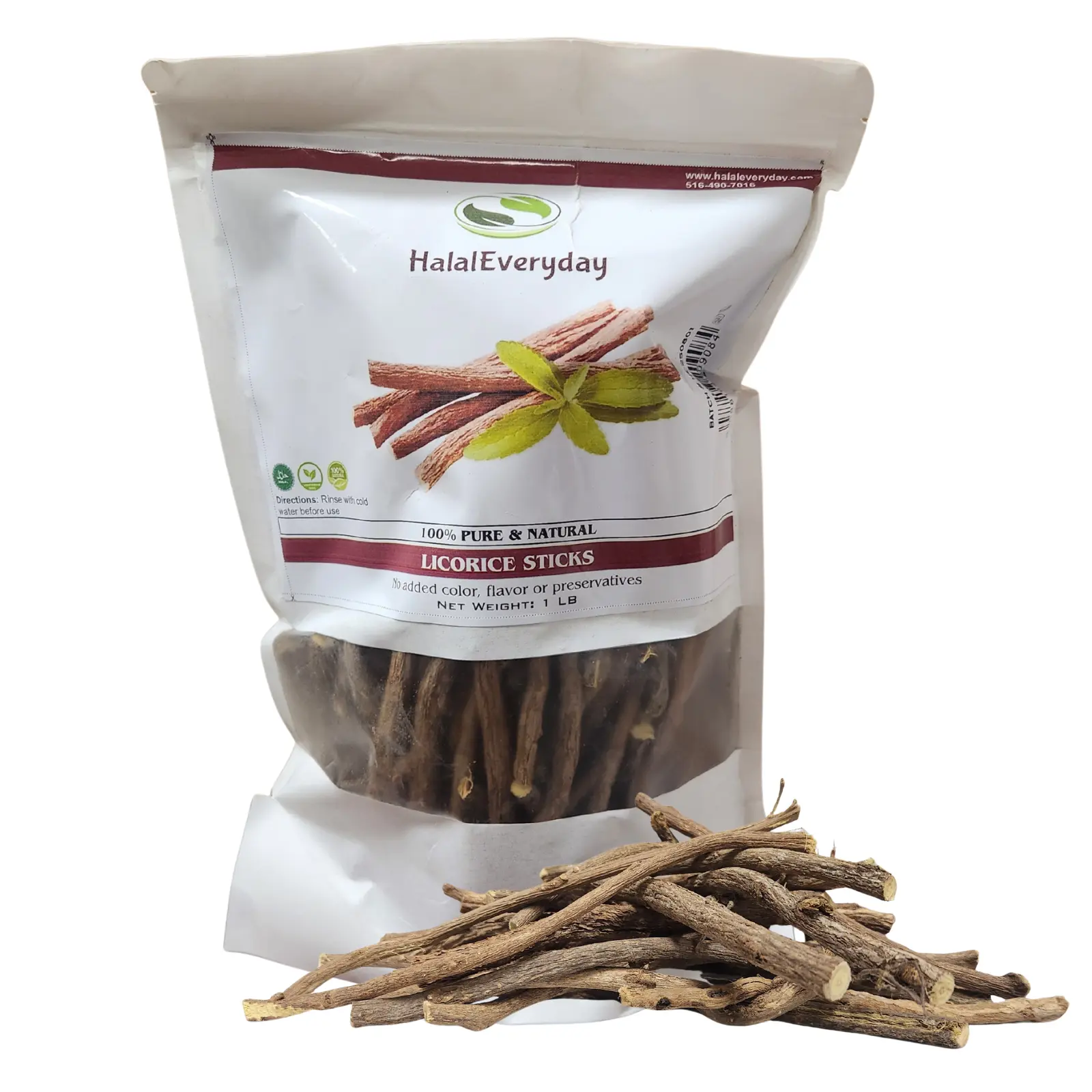 HalalEveryday Licorice Root Chew Sticks | Natural Flavor | Organic & Fresh Travel-Size Convenience | 100% Natural