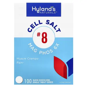 Hyland's Naturals Cell Salt #8, Mag Phos 6X, 100 Quick-Dissolving Single Tablet