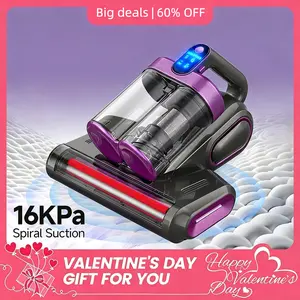 Mattress Vacuum Cleaner for Dust Mites Removal, Bed Vacuum with UV-C Light & 149℉ Hot Air & Aroma Tablet & LED Display, Hyper Helix Motor&16Kpa Powerful Suction Double-Cup Handheld Vacuum Cleaner With HEPA Filter for Bed Couch Sofa
