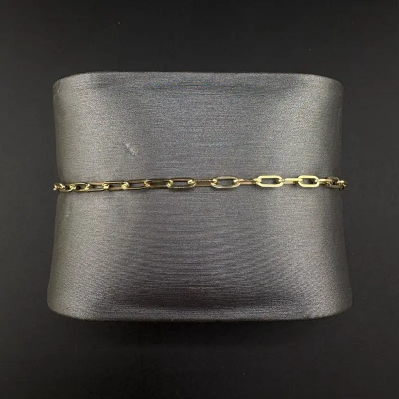 10k Gold Paper Clip Bracelet, Fine Women's Jewelry Accessory