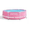Intex 28290EH 8ft x 30in Pink Round Metal Frame Above Ground Swimming Pool with T-joints for Easy Assembly & 751 Gallon Capacity