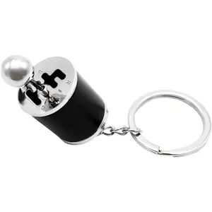 Car Shifter Gear Keychain Creative 6 Speed Manual Transmission Shift Lever Keyring Auto Gearbox Shifter Key Chain Black Practical Function Exquisite Decoration Unique Design Premium Material Perfect Gift