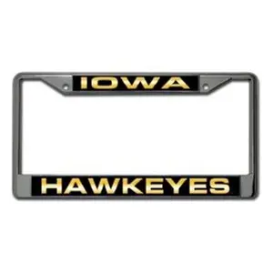 Iowa Hawkeyes Laser Cut Chrome License Plate Frame