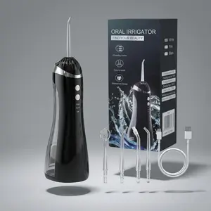 Cordless Water Flosser for Teeth | Portable Oral Irrigator Rechargeable IPX6 Waterproof Dental Care Kit lightweight handle flosser cordless battery replaceable nozzle