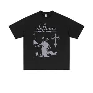 Women's Oversized Loose-Fitting Short-Sleeve Tshirt - Deftones Rock Band Saturday Night Wrist Graphic, Polyester Round Neck Casual Top, Alternative Heavy Metal Streetwear