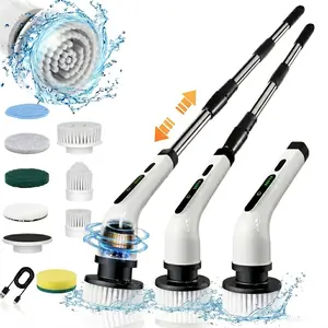 Portable Handheld Electric Spin Scrubber - X7 Cordless All-in-One Power Cleaning Brush with Extendable Long Handle, Multifunctional Power Scrubber Kit, Dual-Speed Practical Gift for Mom for Bathroom Kitchen, TikTok Shop Deals