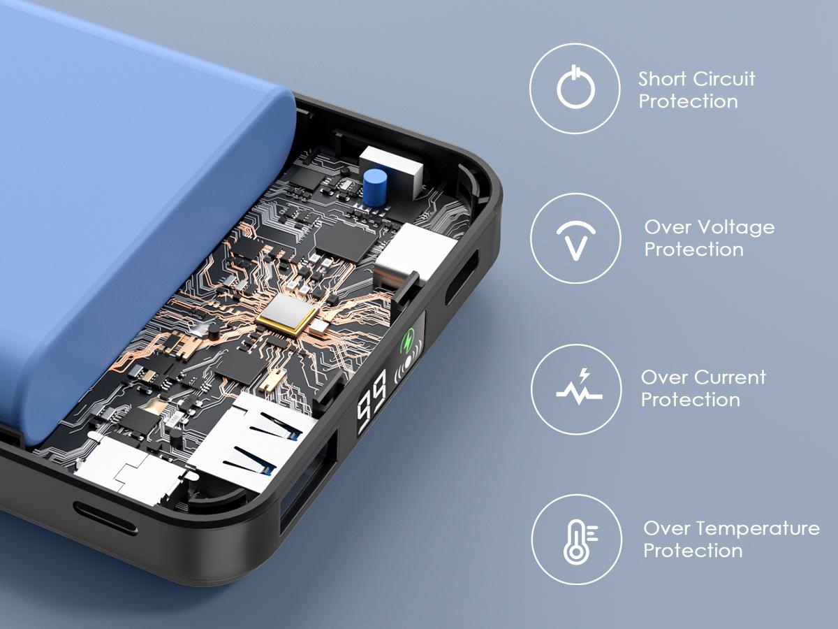 Podoru 10000mAh Wireless Charger, for MagSafe Magnetic Fast Charging Power Bank with Foldable Stand and USB-C Cable, for iPhone 17/16/15/14/13/12 Series