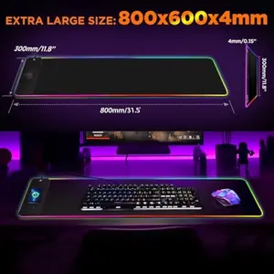 XXL Gaming Mouse Pad with Magnetic Wireless Charging Latest RGB Desk Mat for Gamers Upgrade