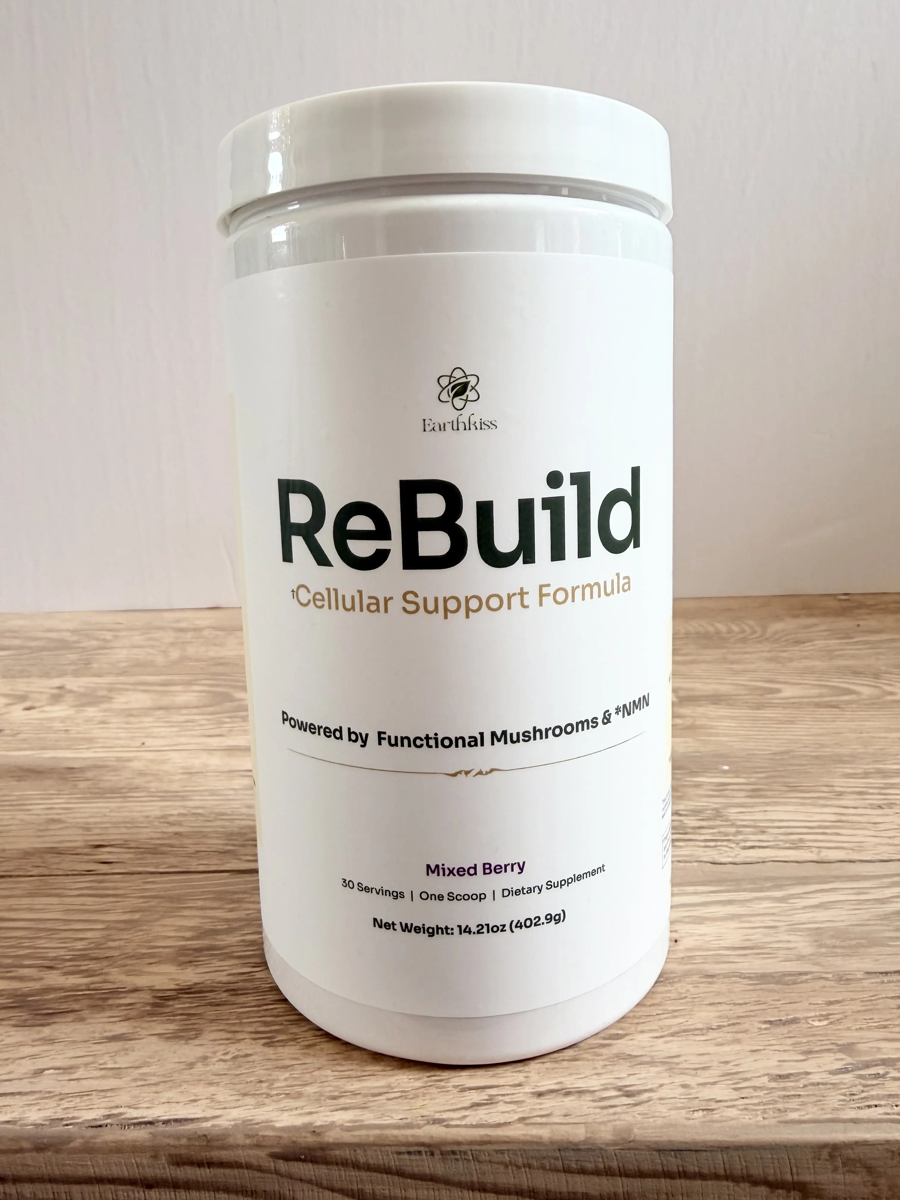 ReBuild Cellular Support Powder — NMN + Cordyceps Mushroom, Magnesium, B12 — Mixed Berry Drink Mix, 30 Servings