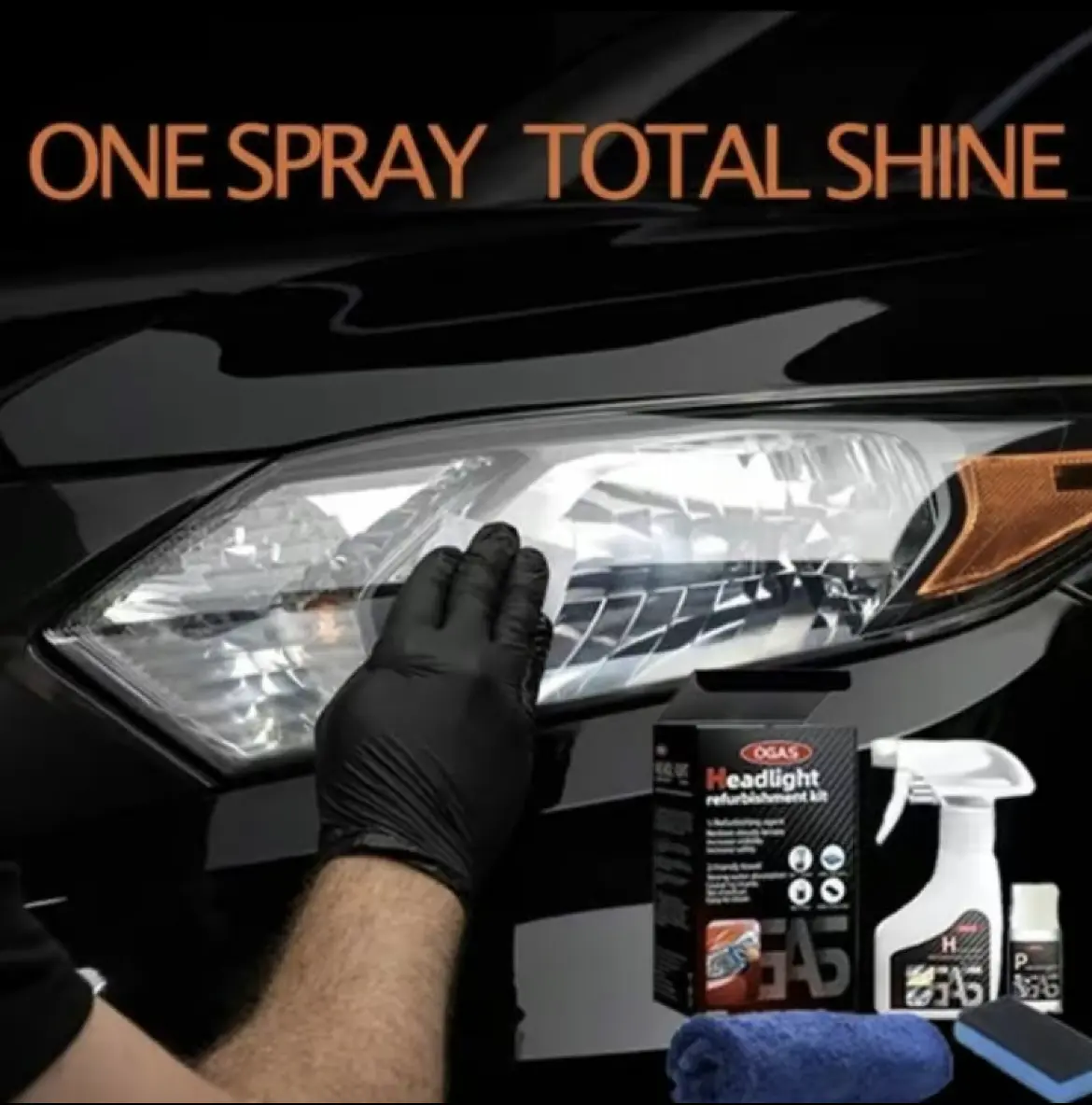 Car Headlight Repair Liquid - DIY Car Care Protective Coating, Scratch Oxidation Remover, Spray Polish for Yellowing Lamp Shell Cleaning | Father's Day Gift