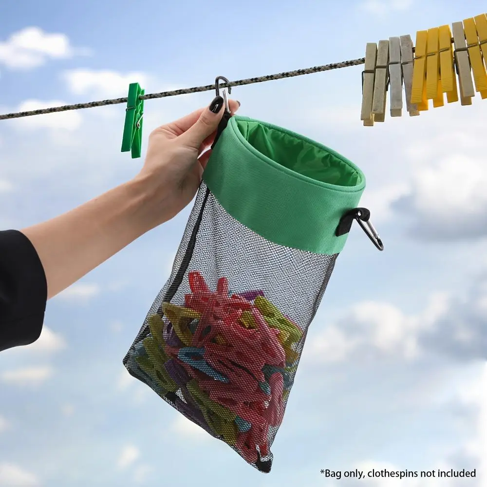 Clothespin Storage Bag, 1pc Hanging Mesh Storage Bag for Clothespins, Drawstring Holder, Bathroom Laundry Dorm Accessories, Home Goods, Home Organization, Organizing, Laundry Organizer, Laundry Room Organiser