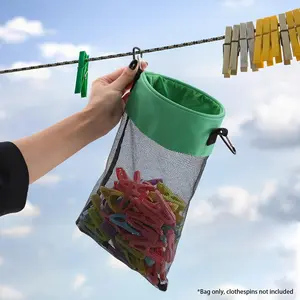 Clothespin Storage Bag, 1pc Hanging Mesh Storage Bag for Clothespins, Drawstring Holder, Bathroom Laundry Dorm Accessories, Home Goods, Home Organization, Organizing, Laundry Organizer, Laundry Room Organiser