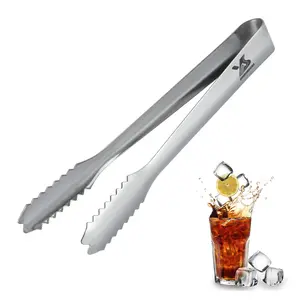7 inches Ice Tongs for Ice Bucket, Stainless Steel Ice Tongs with Teeth, Small Serving Tongs （2 pcs）