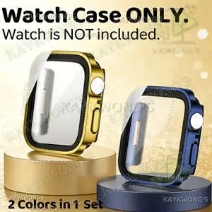 KAYKWONG'S Daily Protection Watch Case Set, Waterproof Protector, 2 Pieces Surface Waterproof Watch Shell, Compatible with Iwatch 4/5/6/7/8/9/10/11 Series, Fits for 40-49mm