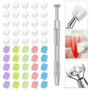 1cm Mini Tofu-Shaped Sponge Set for Nail Art Manicure - Gradient, Blending & Blush Effects with Dotting Pen Tools