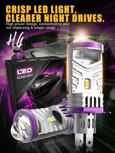 2pcs H4 LED Headlight Bulbs with Mini Projector Lens, 60000LM High Lumen Headlight 150W High Power Vision Upgrade, 600% Brighter Than Stock Bulb, Plug-and-Play Design, All-Weather Ready Automotive Accessories, Focos LED Para Carro