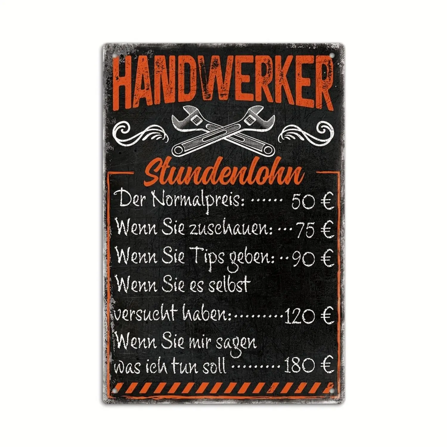Putuo Decor 1pc German Vintage Metal Sign, Workshop Opening Hours Light On: Open, Light Off: Closed, Wall Art Decor for Home, Farmhouse, Bar, Pub, Club, for Man Cave, 7.8 X 11.8 Inches