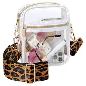 Stadium Approved Clear Bag for Women 8x6 Inches - Crossbody Purse for Concerts, Games, | Durable PVC, Adjustable Strap, Zipper Pockets Compact Organization Versatile Style