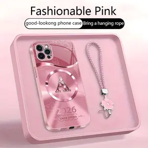 Suitable for [iPhone 12 Pro Max] high-end MagSafe phone case，Features a magnetic attachment function，features magnetic attachment; includes a free lanyard.YM99