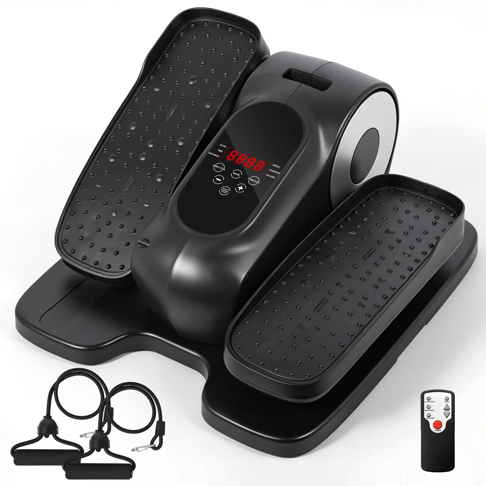 Under Desk Elliptical Machine, Electric Seated Pedal Exerciser, Mini Elliptical Leg Exerciser with Remoter, 12 Level Speeds, Forward & Reverse Direction, Manual & Auto Mode for Home Office