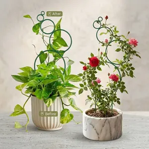 Round Metal Climbing Bracket Decorative Plant Trellis Plant Holders Climbing Plant Support Flower Arrangement Frame for DIY Floral Arrangements & Home