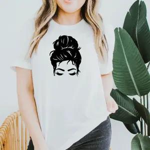 Women’s messy bun t-shirt