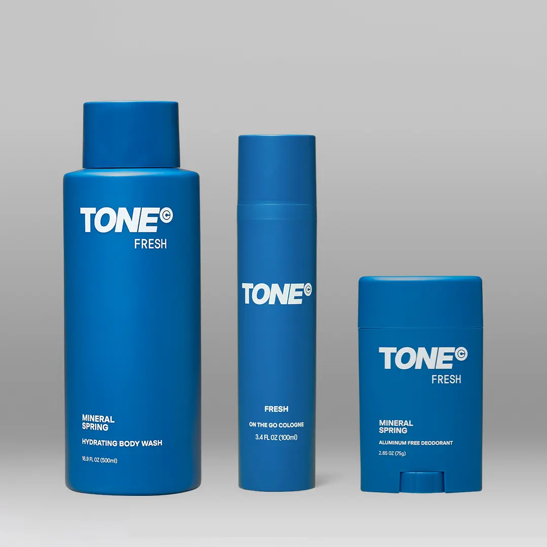 TONE Fresh Scent Essentials Collection Daily Body Care Set - Hydrating Body Cleanser, On-The-Go Fragrance Cologne, Aluminum-Free Deodorant, Beauty Products, Fragrances, Travel Toiletries, Signature Scents, Body Mist