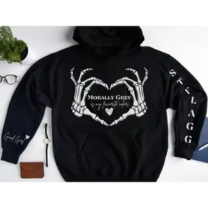 Morally Grey Dark Romance Hoodie, Spicy Booktok Womenswear, STFUATTDLAGG Smut Shirt, Good Girl Graphic Pullover, Casual Fall Winter Top