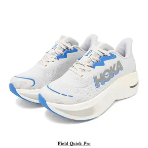 Light Gray-White Runners with Sky Blue Structural Wave & Cobalt Blue Accent Zones — Synthetic Mesh Upper, Contoured EVA Midsole, Rubber Outsole with Tread Zones