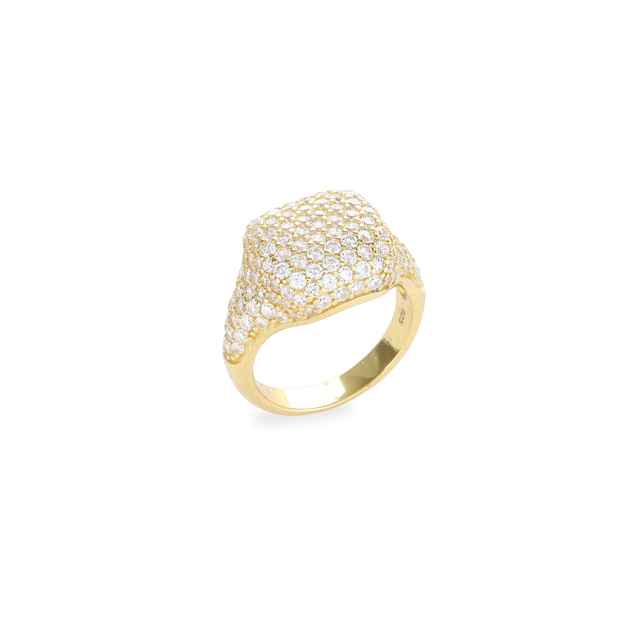 HONEYCOMB PINKY PAVE RING