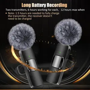 2-Pack Mini Wireless Clip-On Mics for iPhone, Intelligent Noise Reduction, Plug-and-Play, Pro Studio-Grade Audio & Crystal-Clear Sound, Dual Mic System, All-Day Power, Universal Wireless Compact Mic for Content Creators, Gaming & TikTok Streaming