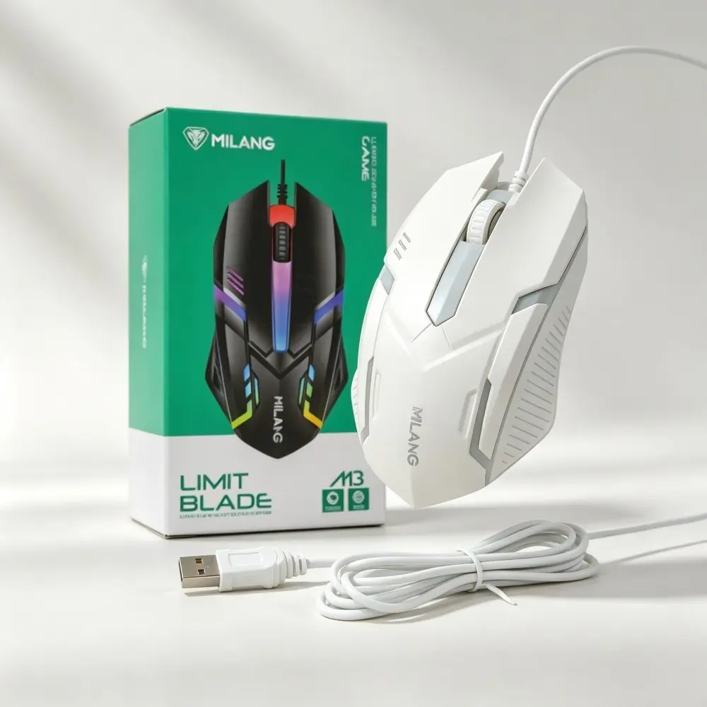 1 PC Wired USB Mouse, Unisex Hand-Friendly Plug-and-Play Device for Gaming Setup, Compatible with Laptops and Desktops