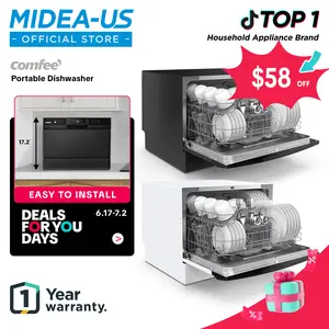【DFYD】COMFEE’ Portable Mini Dishwasher, New ,Energy Star, Countertop, 6 Place Settings, 8 Washing Programs, Speed, Baby-Care, ECO& Glass, Durable Multifunction for Dorm, RV& Apartment, White