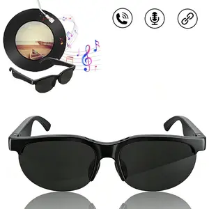 Wireless Smart Glasses with Earbuds, Multifunctional Audio Sunglasses, Bluetooth-Compatible Smart Glasses for Hands-Free Calls & Audio Voice Assistant UV Protection 5-6h Battery Life for Driving Cycling Fishing Outdoor Activities