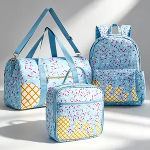 Ice Cream Drip Print Kids Book Bags 13x17x5 inch Perfect for Back to School Backpack