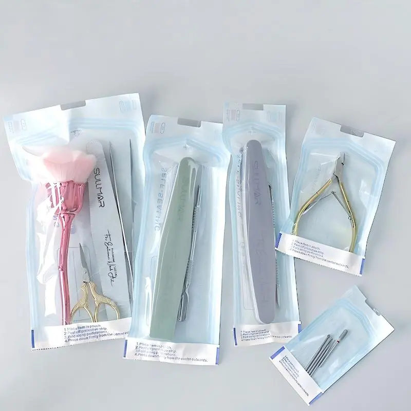 100 Disposable Nail Tool Cleaning Bags, Sterilization Pouches, Self-Seal Hygiene Storage Bags, Durable and Economical, Resealable Pack, Plastic Storage Organizer, Sealing Storage Bags, Organizing Tools, for Salon, Beauty, Hairdresser, Spa