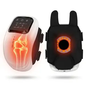 GlowLab Knee Massager Pro+ with Heating, Red Light Therapy, Adjustable Straps & Memory Function, 3 Modes with 3 Adjustable Levels for Tight Muscle & Joint Relaxation, Ideal Gift for Personal Care