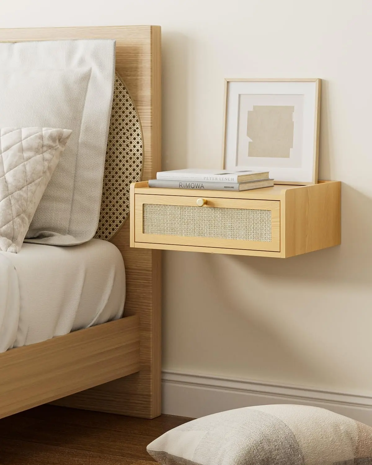 Floating Nightstand,Wall Mounted Night Stand with Drawer,Small Floating Shelves,Floating  Bedside Table for BedroomLiving RoomBathroom