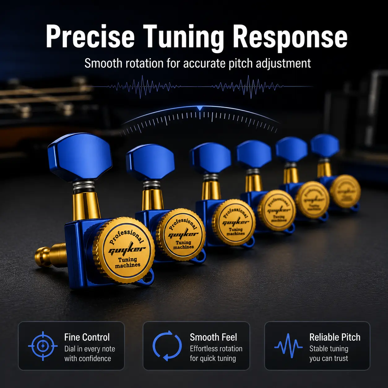 Guyker GK-D-07SP Locking Tuners – Dopamine Color, 1:18 Gear Ratio 6R For Right-handed guitar