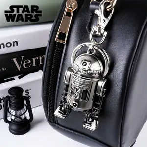 1PC Star Wars Officially Licensed Star Wars R2-D2 Keychain Key Pendant Fashion Trend Personalized Backpack Car Key Metal Key Ring Superior Sense Creative Decorations Desktop Ornaments Christmas Anniversary Birthday Gift