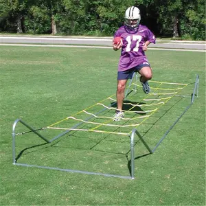 212 MAIN Adjustable Powdercoated Football High Step Agility Trainer - 17 Gauge Tubing, 178" H x 39" L, Durable Frame, Customizable Height, Adjustable Step Grid, Safety Design, for Football Agility Drills & Outdoor Ball Sports Training
