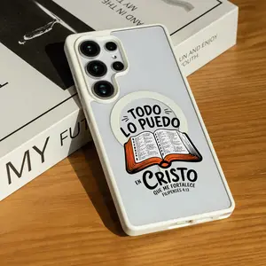 Bible Verse Phone Case - Philippians 4:13 for SAMSUNG S22/S23/24/25/ULTRA/PLUS  Matte Magnetic Phone Case Lightweight feel Shock and drop resistance Protective Casing Protector Fingerprint