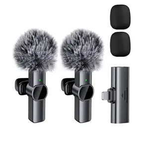 Wireless Lavalier Microphone Portable Noise Reduction Mini Microphone Audio Video Live Interview Recording