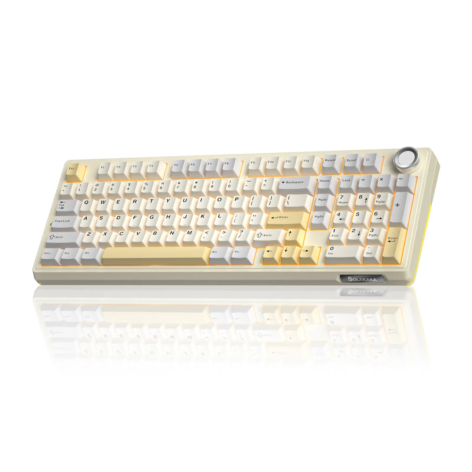 Solakaka KI99 Pro 96% Wireless RGB Gaming Keyboard - Beige White, Knob Control, Tri-Mode Connection, Hot-Swappable Pre-Lubed Switches, Gasket Structure, Creamy Typing, for Gamers/PC/Laptop, Computer Accessory, Back to School Supply, Creamy Keyboard