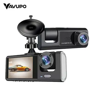 3 Channel Car Dash Cam Dash Camera with 1080P HD Video, Wide Angle Lens for Front & Rear Recording, Exceptional Night Vision for Safe Driving, Car Dashboard Camera