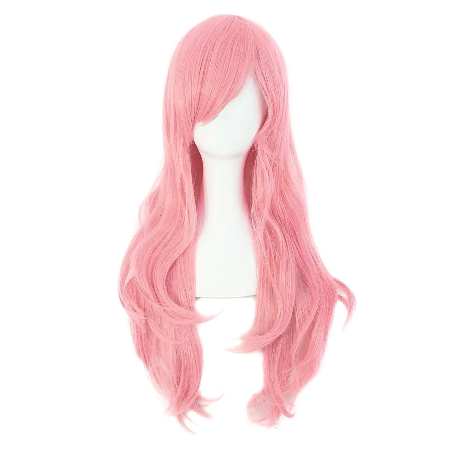 28 "70cm long curly hair ends cosplay costume wig (pink) Synthetic Hairpiece Natural Fluffy Synthetic