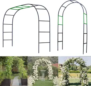 7.9 Ft H x 4.6 Ft W Metal Pergola Arbor Garden Arch Assemble Freely 2 Sizes Garden Trellis for Climbing Plants Outdoor Halloween Decor Wedding Bridal Party Decoration Wide Arbor 1 Pack