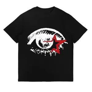🔥 [fashion shirt]Y2K Fashion T-Shirt Large Eye Print Round Neck Loose Fit Summer Streetwear Cotton Unisex Casual Printed Pattern T-shirt