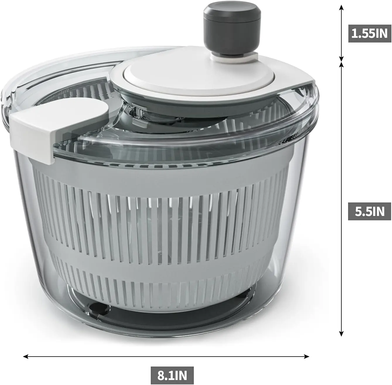 Salad Spinner Lettuce Spinner, Wash, Spin & Dry Salad Greens, Vegetable Washer Salad Dryer With Rotary Handle, High Efficiency Vegetable Spinner